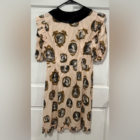 Maeve Satin Portrait Front-Tie Mini Dress | size M - Picture 3 of 8